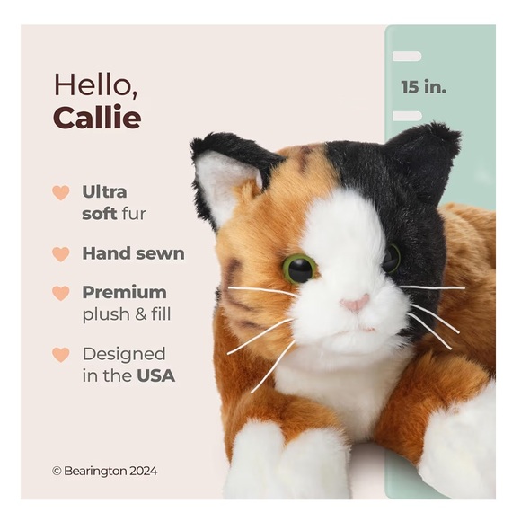 Bearington Collection Callie Cat Plush – 15” – New in Package - Picture 2 of 6
